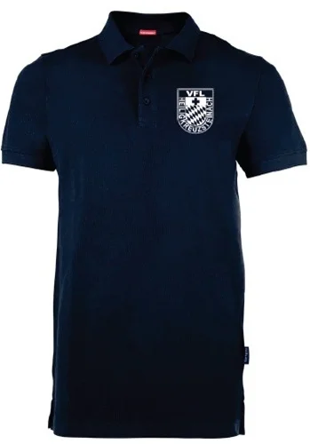 HRM501-HerrenDamen Polo Shirt Navy_Logo-weiß