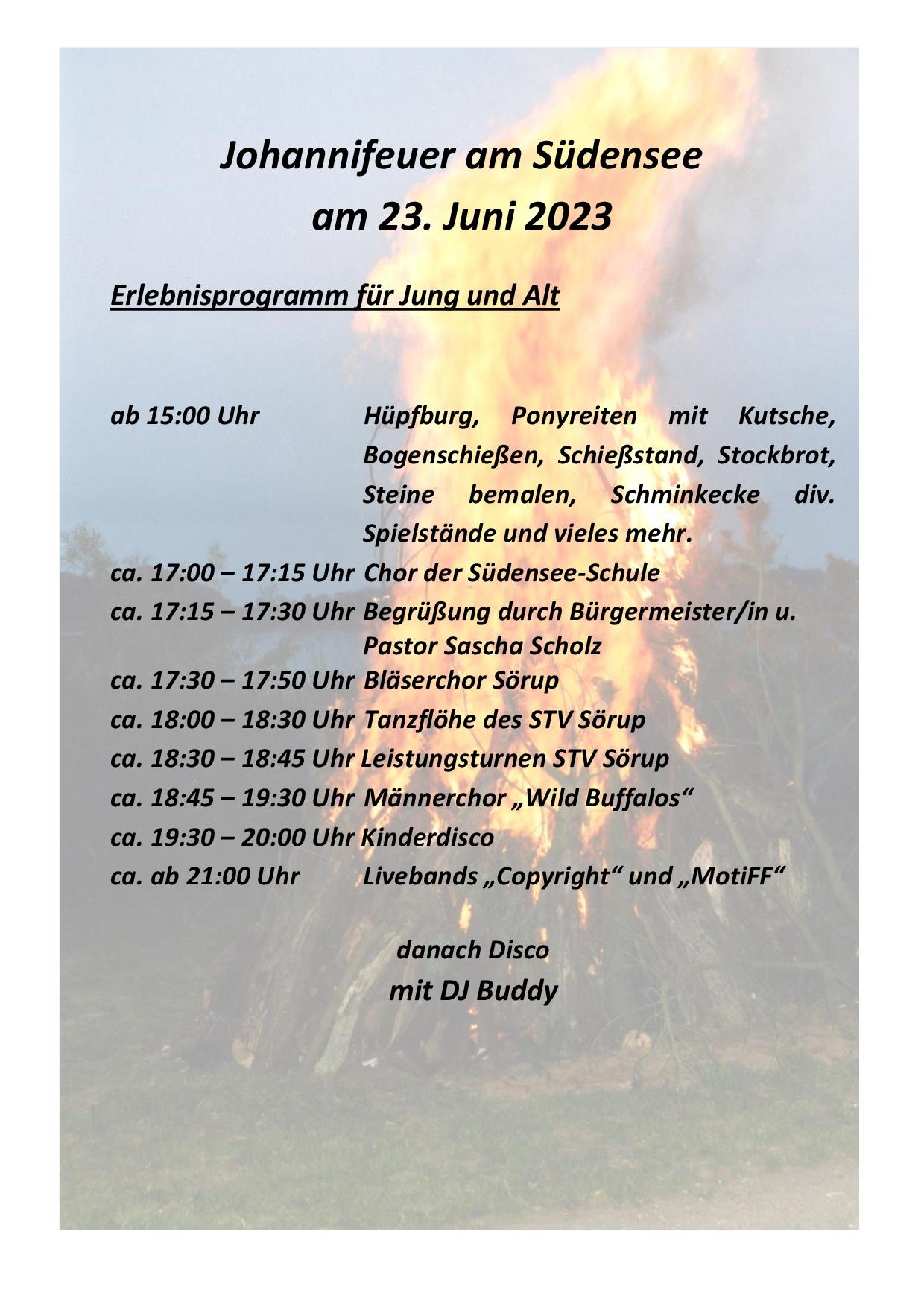 Programm Johannifeuer 2023