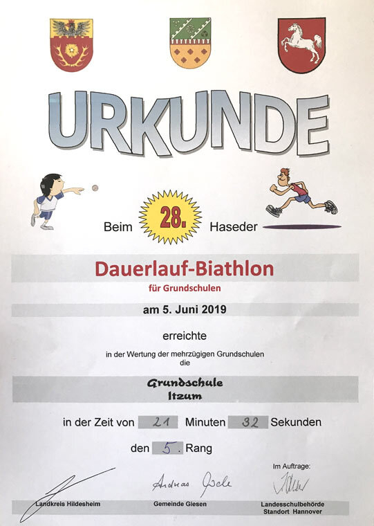 Haseder Biathlon 2019 Urkunde
