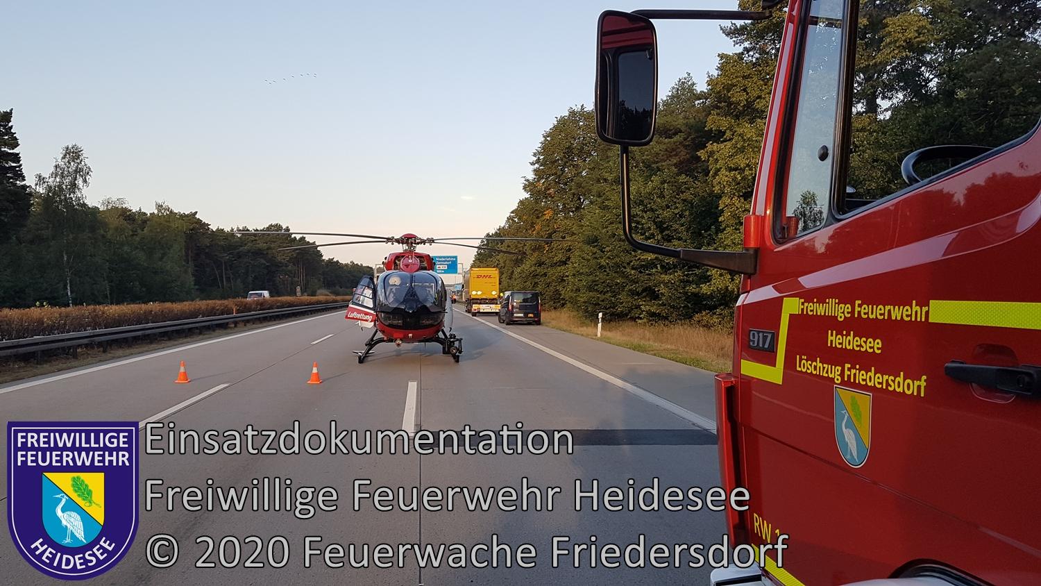 Einsatz 97/2020 | VU LKW gegen PKW | BAB 10 AD Spreeau - AS Niederlehme | 17.08.2020