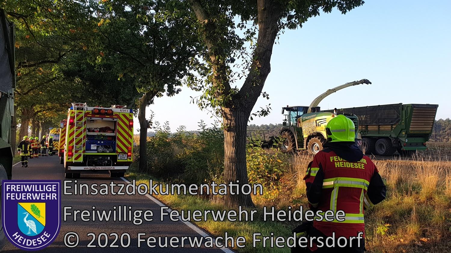 Einsatz 125/2020 | VU Traktor - PKW | L 39 OV Blossin - Friedersdorf | 30.09.2020
