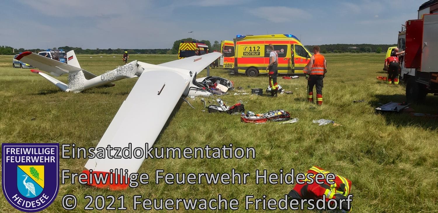 Einsatz 58/2021 | Segelflieger abgestürzt | Friedersdorf Wolziger Chaussee | 05.06.2021