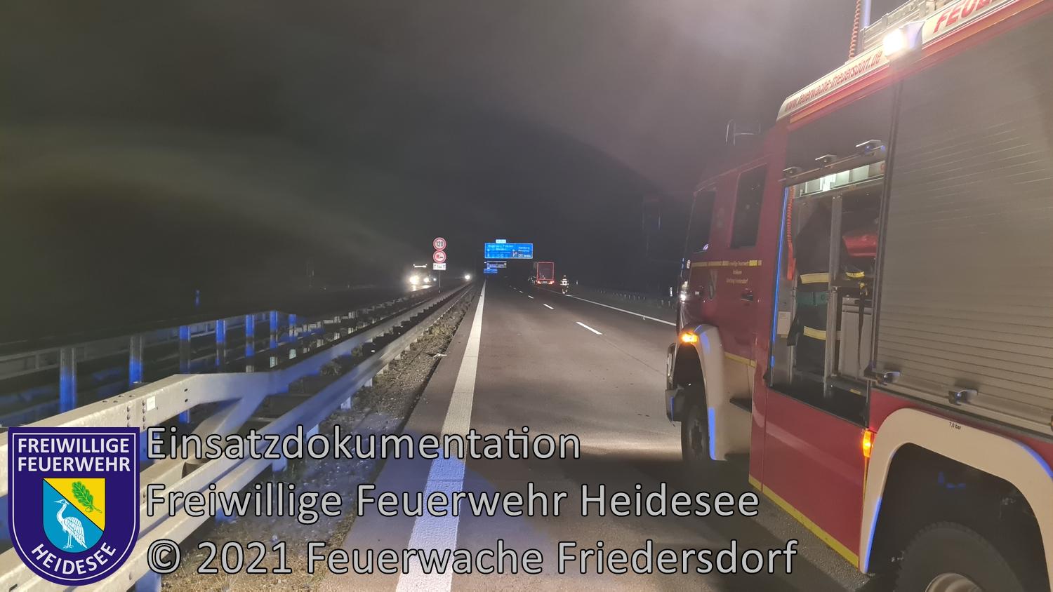 Einsatz 115/2021 | VU Transporter auf LKW | BAB 12 AS Friedersdorf - AD Spreeau | 02.09.2021