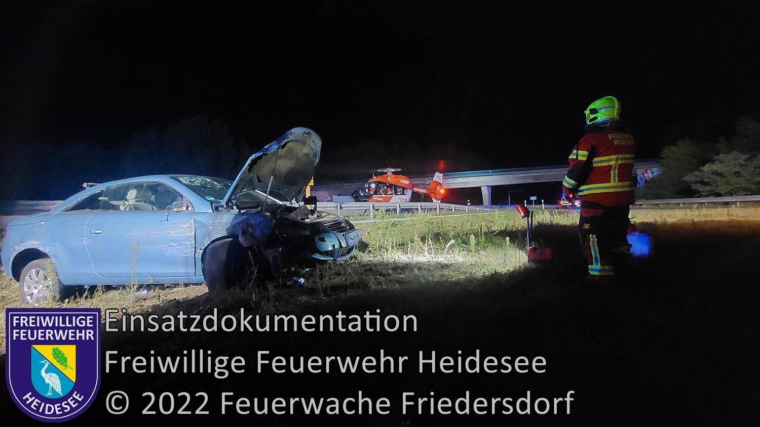 Einsatz 291/2022 | PKW überschlagen | BAB 12 AS Friedersdorf - AD Spreeau | 30.08.2022