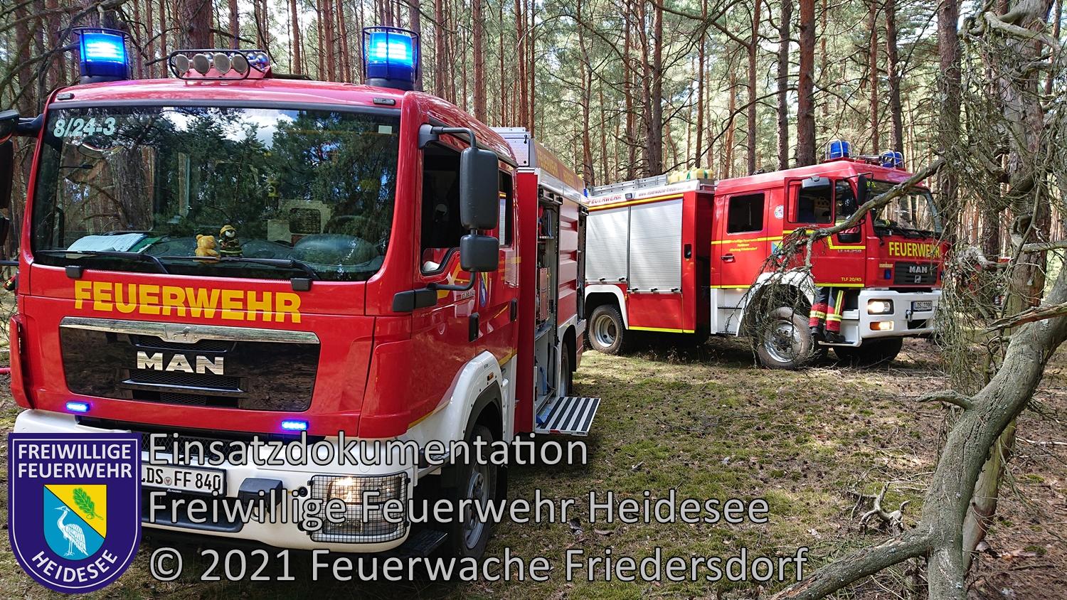 Einsatz 95/2021 | 300m² Waldbodenbrand | Friedersdorf Wettenweg | 31.07.2021