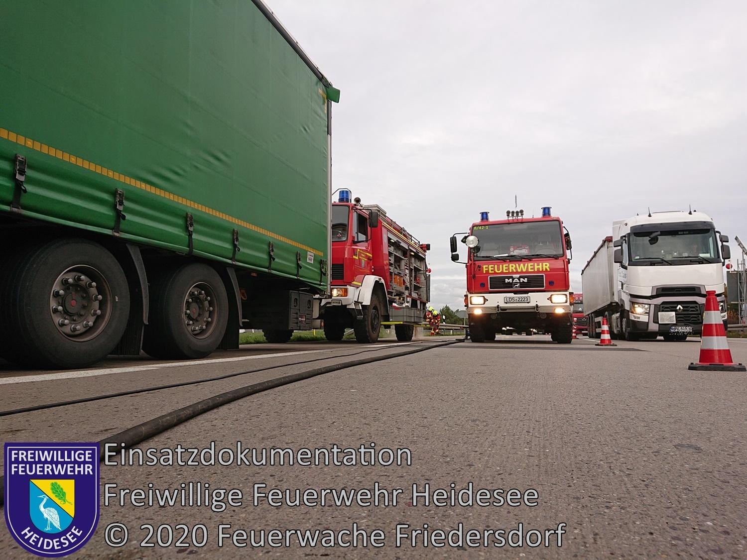 Einsatz 139/2020 | Auslaufender Diesel aus LKW | BAB 10 AD Spreeau - AS Niederlehme | 27.10.2020
