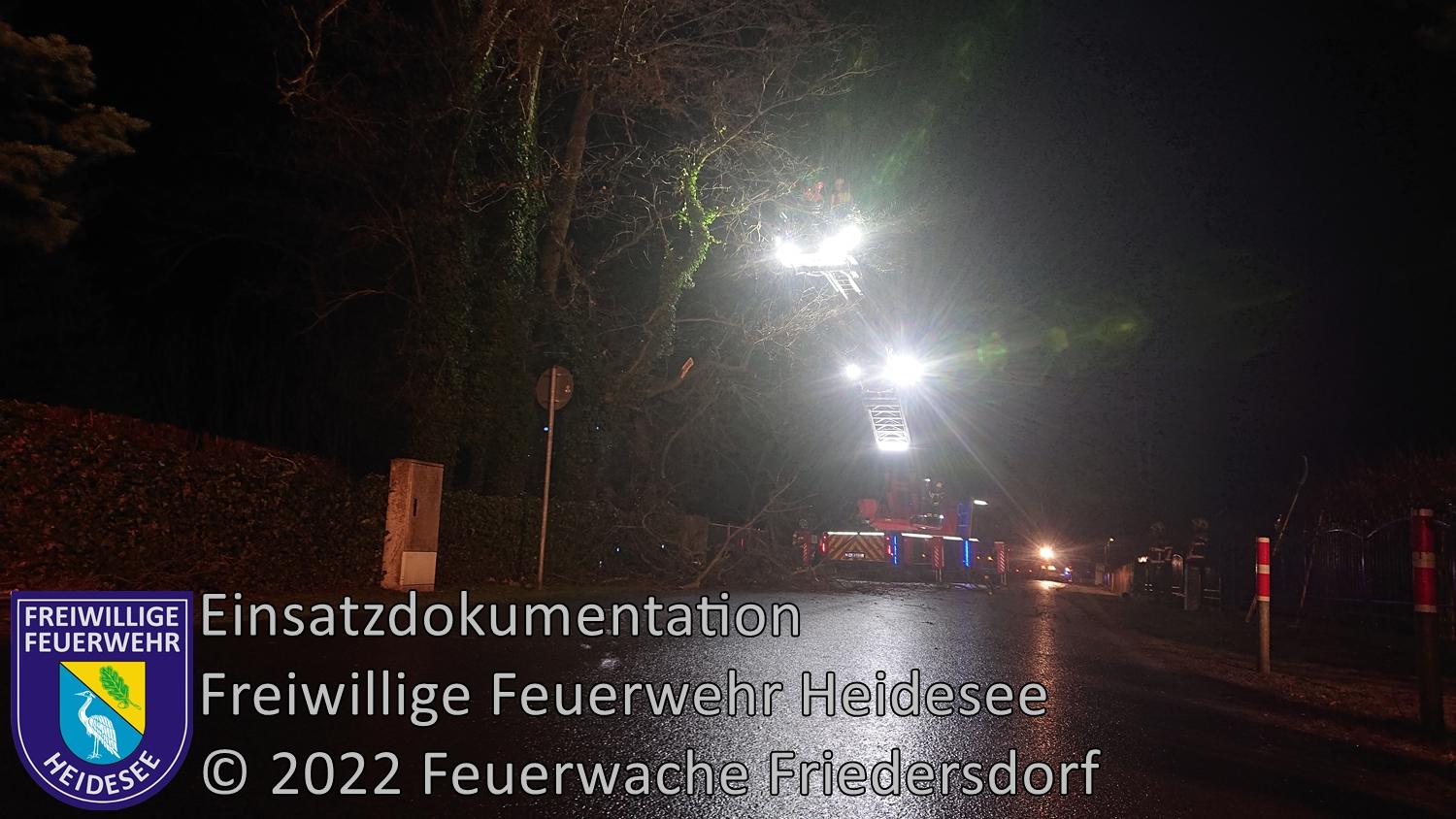 Einsatz 3/2022 | Baum droht zu stürzen | Bindow Ernst-Thälmann-Straße | 05.01.2022