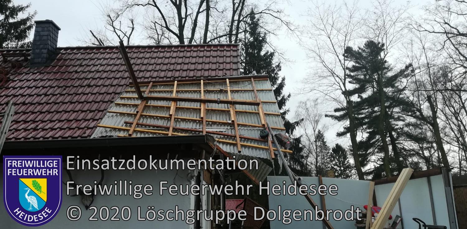 Einsatz 16/2020 | Dach auf Dach | Dolgenbrodt Fährwinkel | 10.02.2020