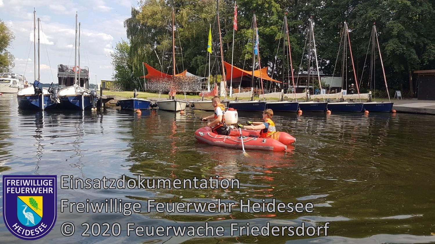 Einsatz 85/2020 | Hydrauliköl im Hafenbecken | Blossin Waldweg | 14.07.2020
