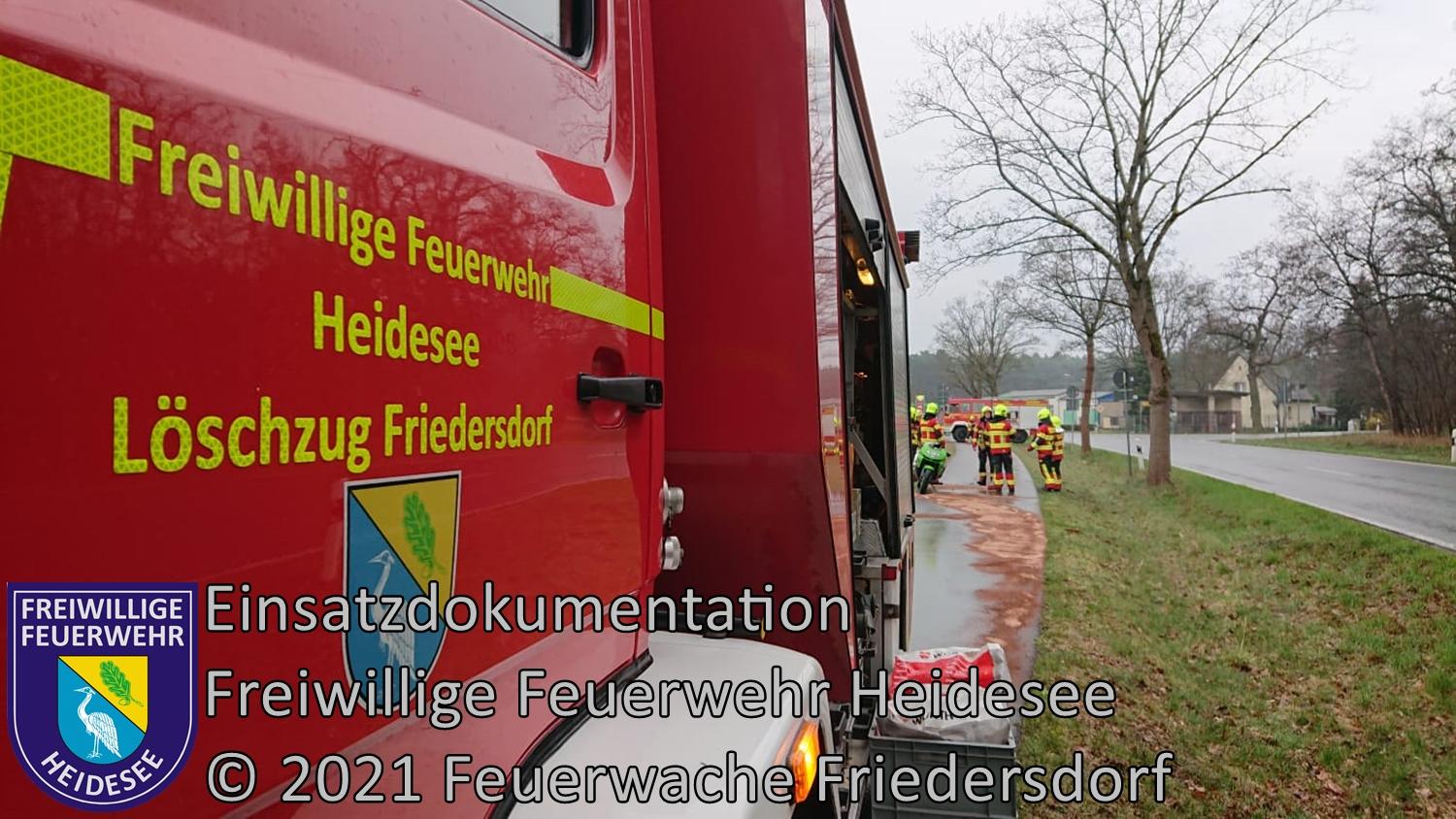 Einsatz 36/2021 | Ölspur nach Kradunfall | L40 OV Friedersdorf - Wolzig | 10.04.2021