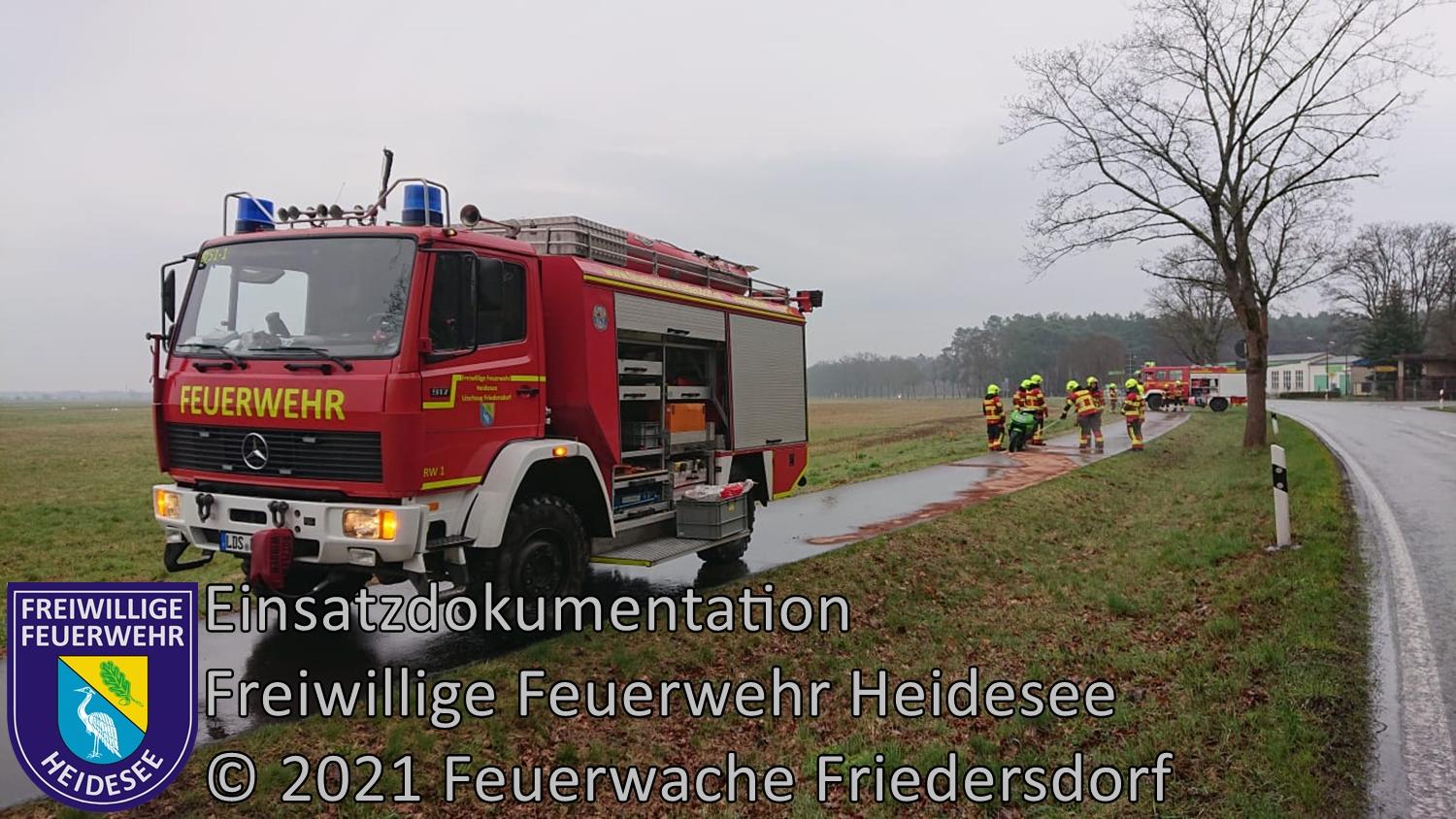 Einsatz 36/2021 | Ölspur nach Kradunfall | L40 OV Friedersdorf - Wolzig | 10.04.2021