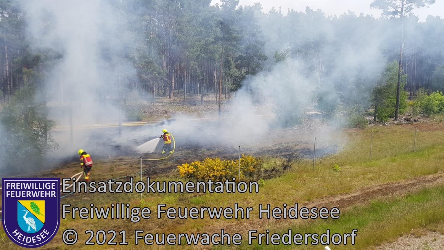 Einsatz 56/2021 | 600m² Waldbodenbrand an 2 Brandstellen | BAB 12 AS Storkow - AS Friedersdorf | 01.06.2021