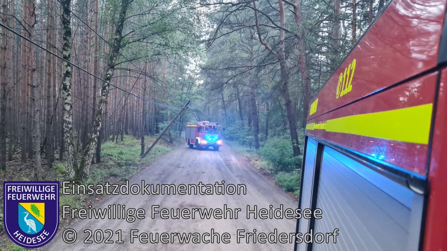 Einsatz 90/2021 | Telefonmast droht zu stürzen | Friedersdorf Fürstenwalder Straße | 26.07.2021