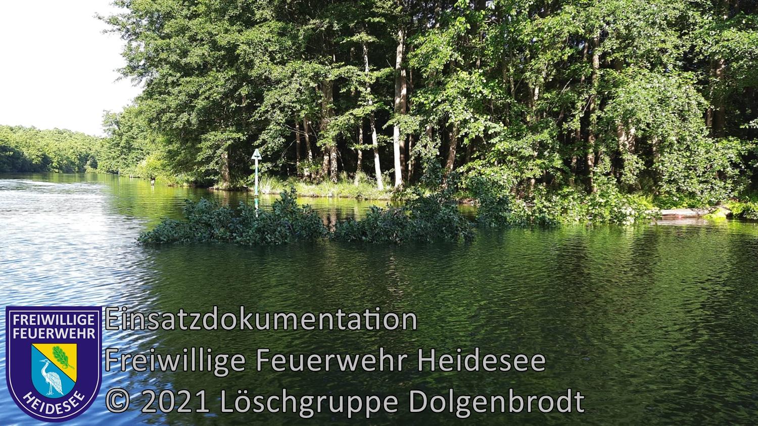 Einsatz 94/2021 | Baum im Wasser | Kanal zwischen Wolziger und Langer See | 30.07.2021