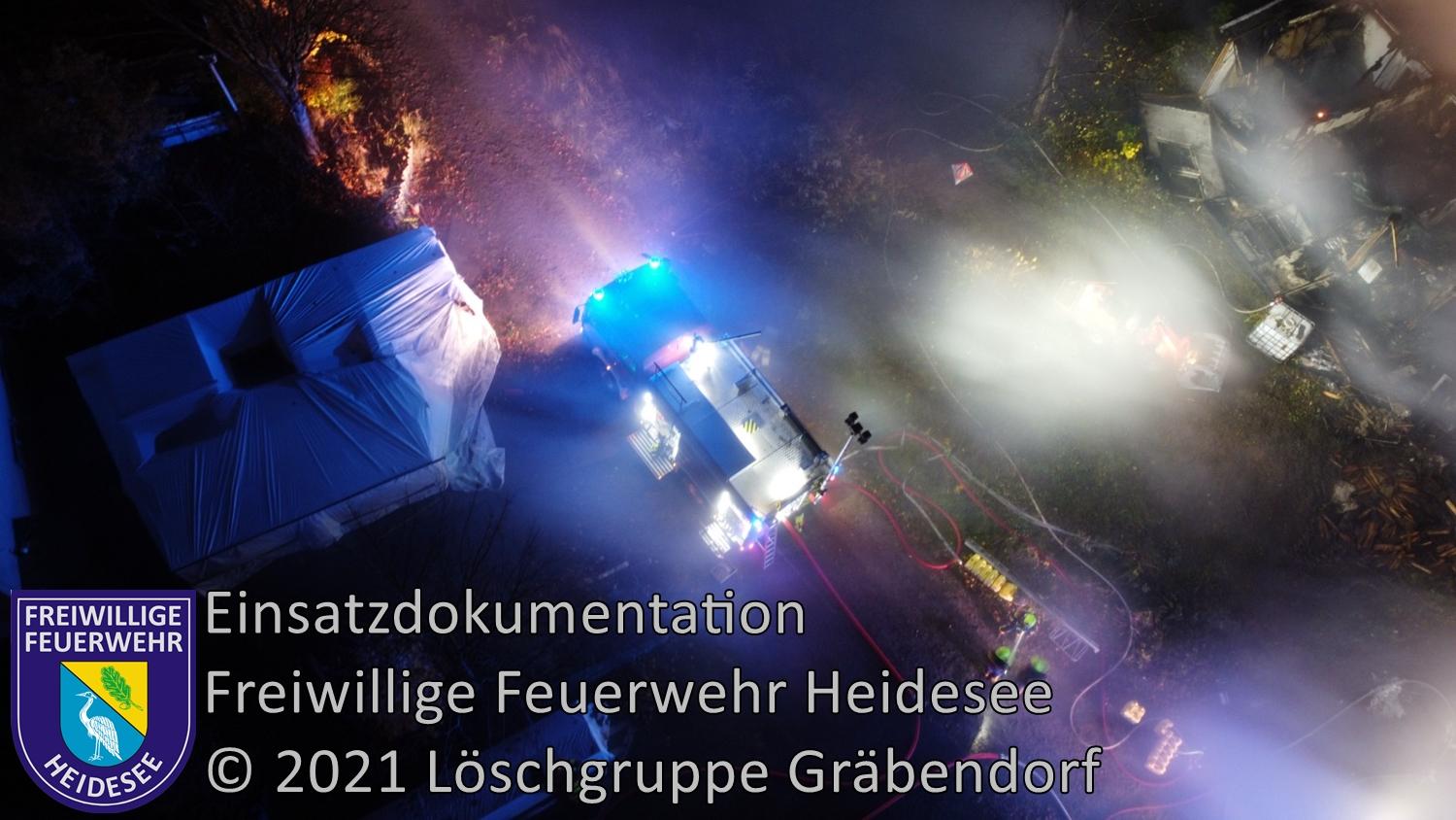 Einsatz 191/2021 | Tischlerei in Vollbrand | Gräbendorf Schwarzer Weg | 08.11.2021