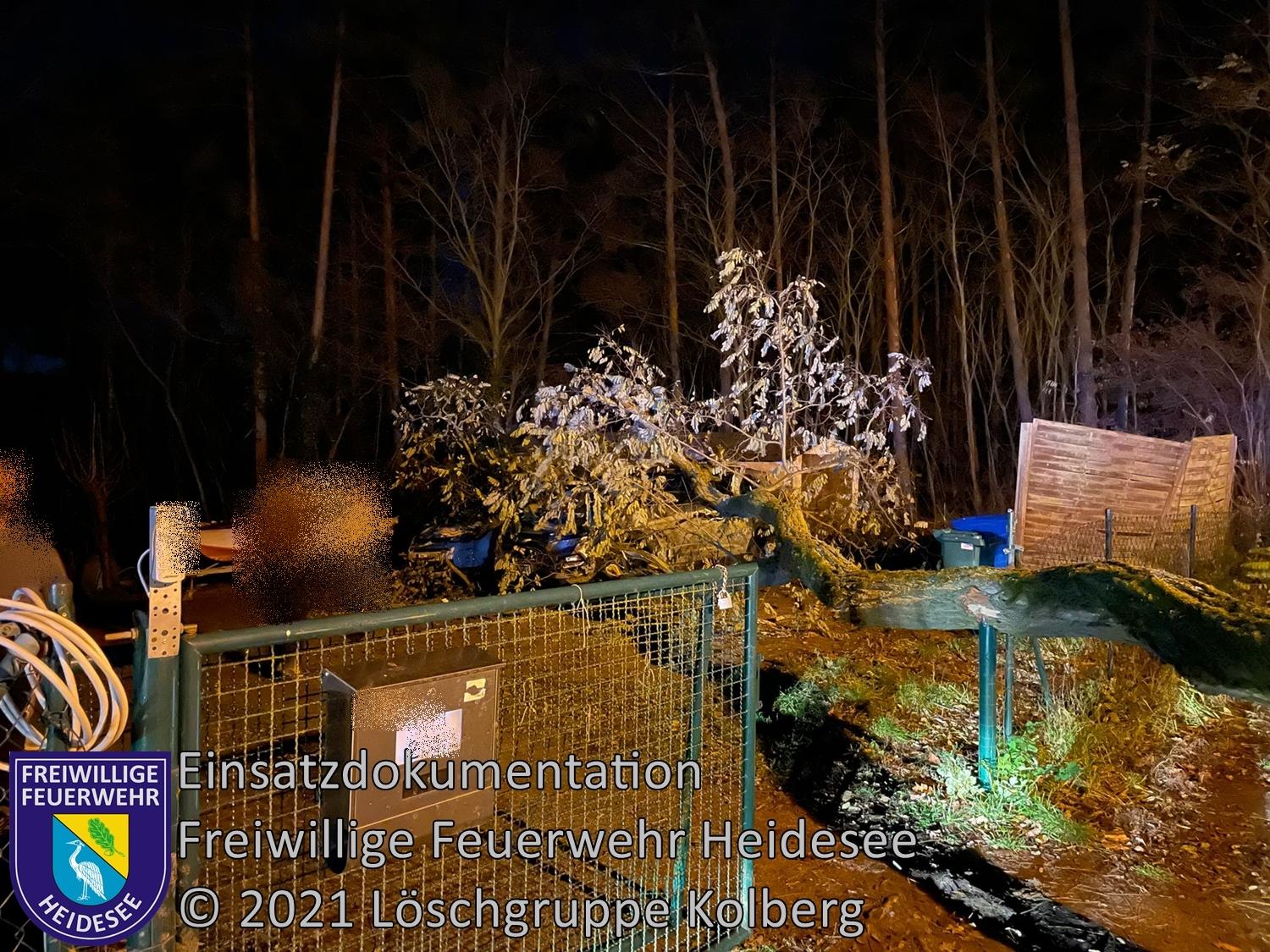 Einsatz 199/2021 | Baum auf Straße und PKW | Kolberg Am Spitzberg | 02.12.2021