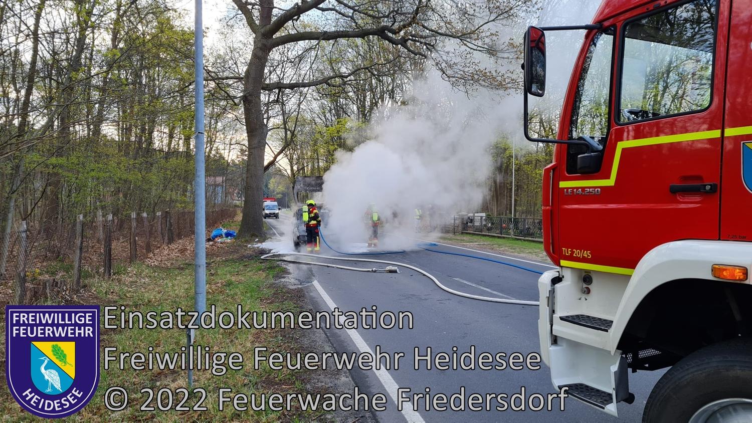 Einsatz 216/2022 | PKW in Vollbrand | Wolzig Wolziger Hauptstraße | 22.04.2022