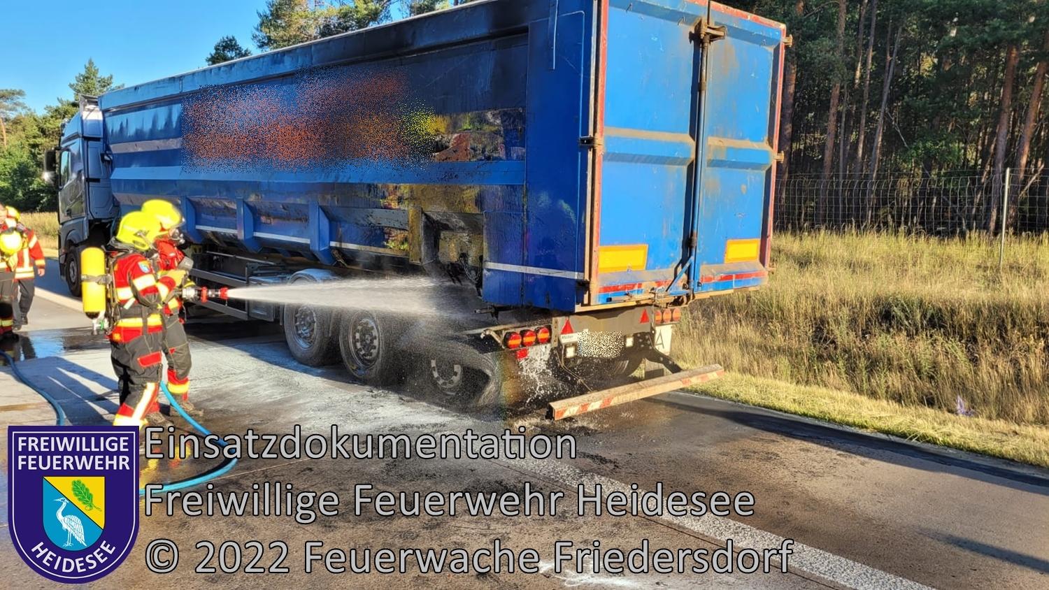 Einsatz 251/2022 | Brennt LKW Reifen | BAB 10 AD Spreeau - AS Niederlehme | 22.06.2022