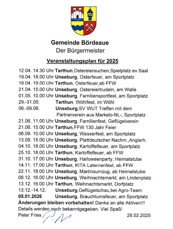 Veranstaltungen 2025