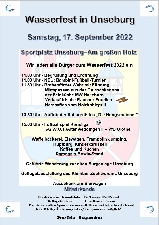 Wasserfest in Unseburg am 17.09.2022