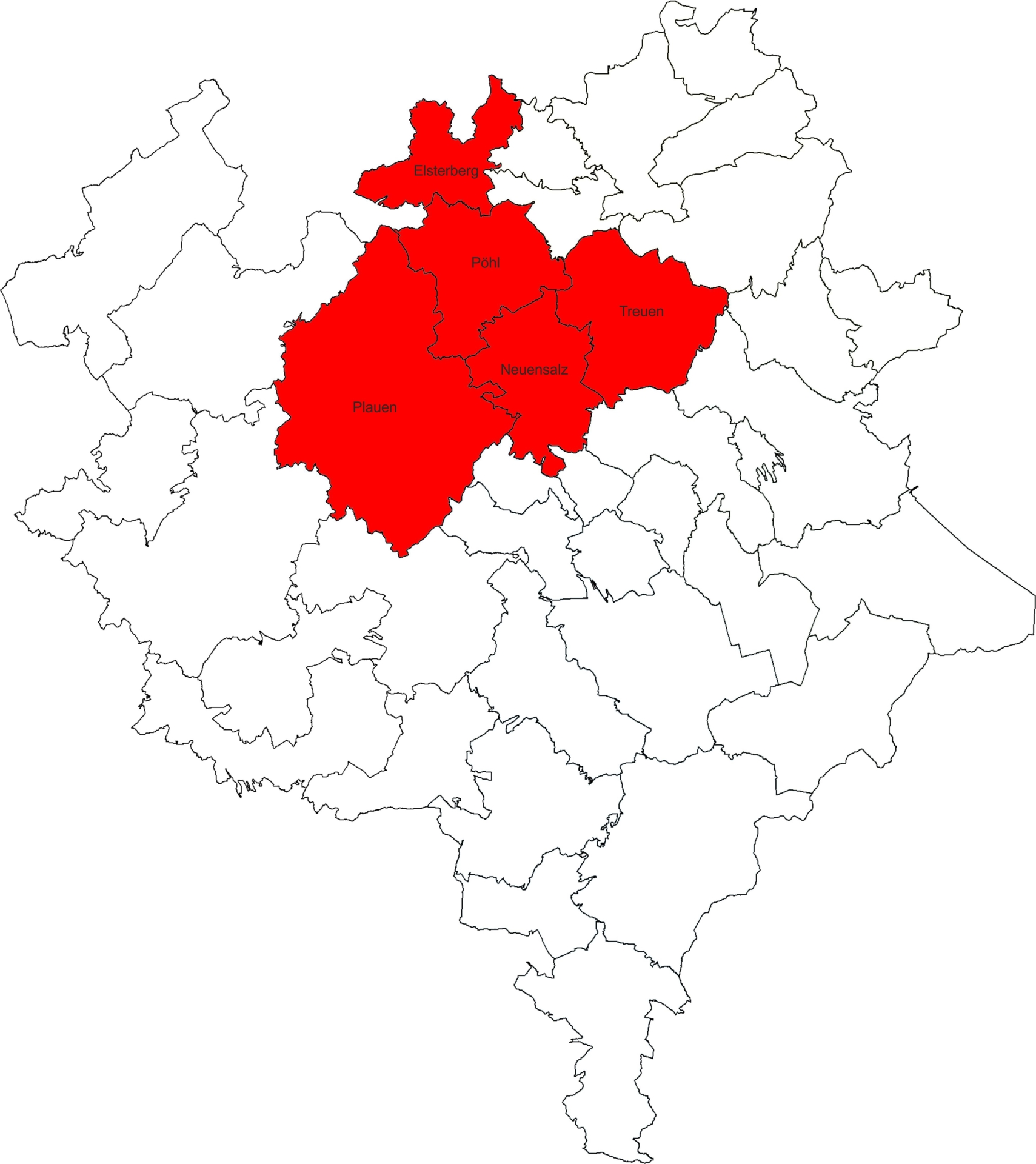 Regionalbereich Mitte (rot)