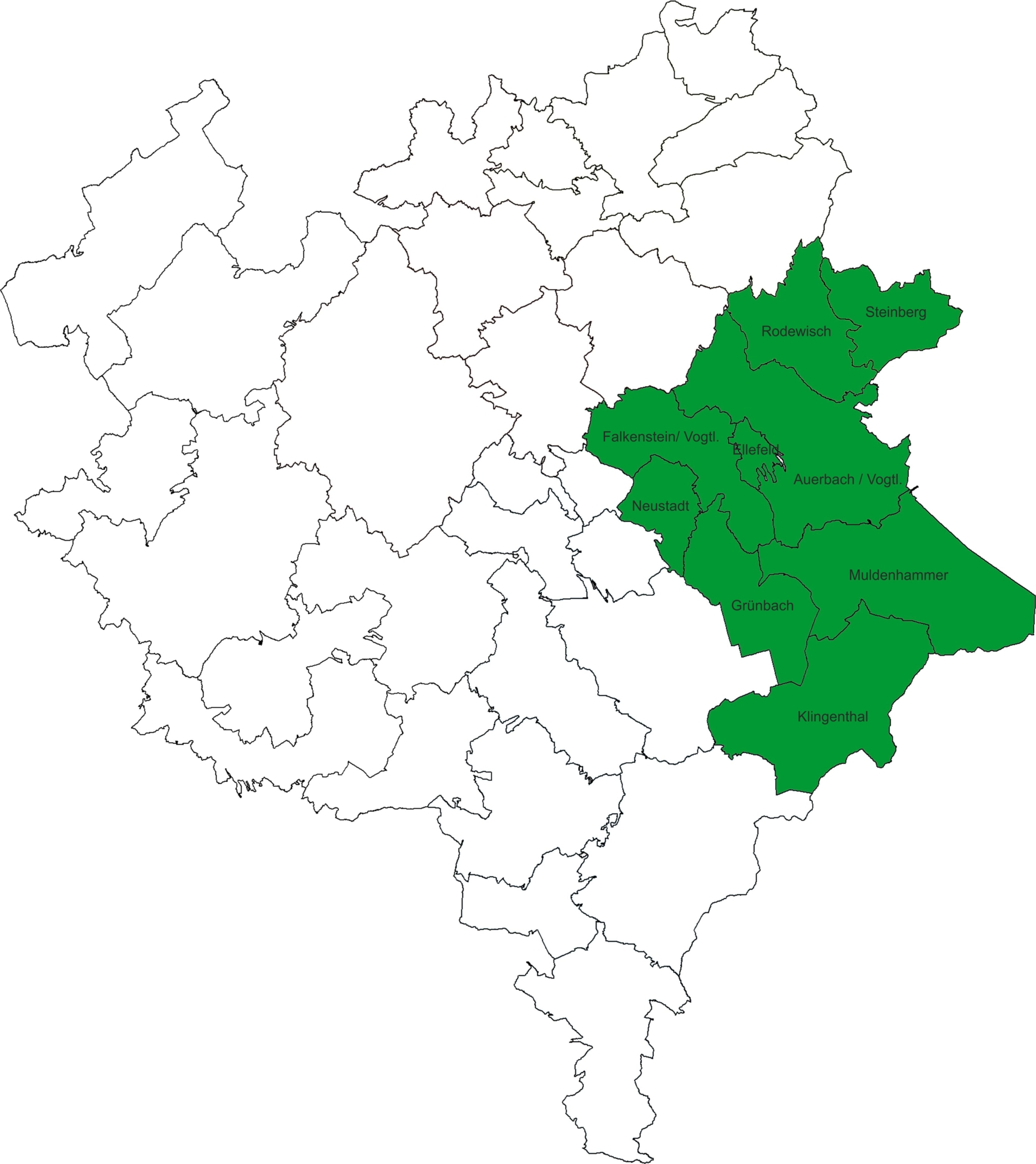 Regionalbereich Ost (grün)