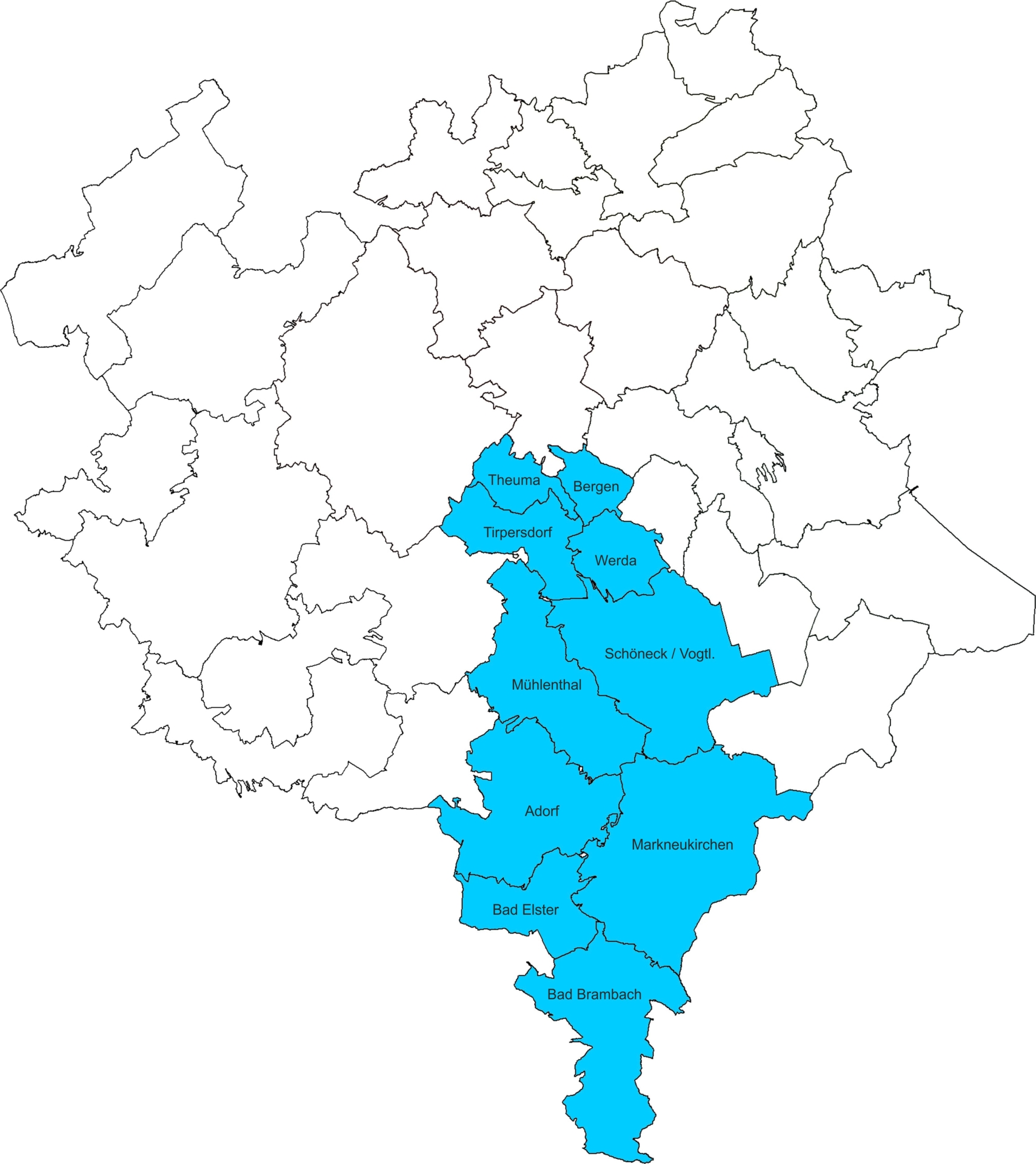 Regionalbereich Süd (blau)