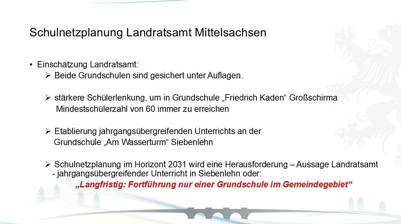 Schulnetzplanung Landkreis Mittelsachsen
