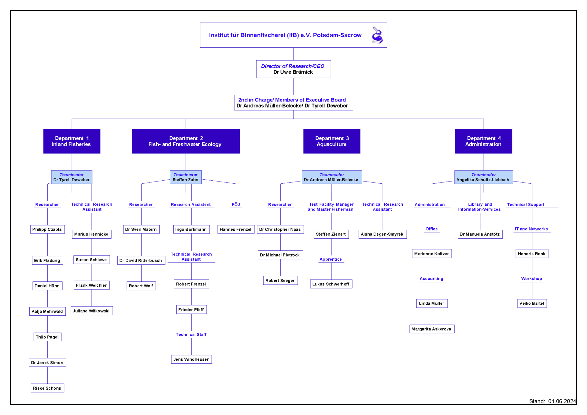 The Institute's Organisational Chart 06/2024