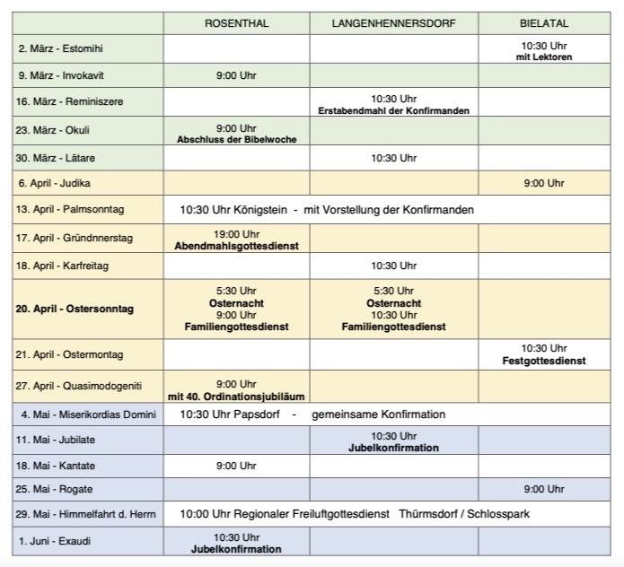 Gottesdienstplan 3-5