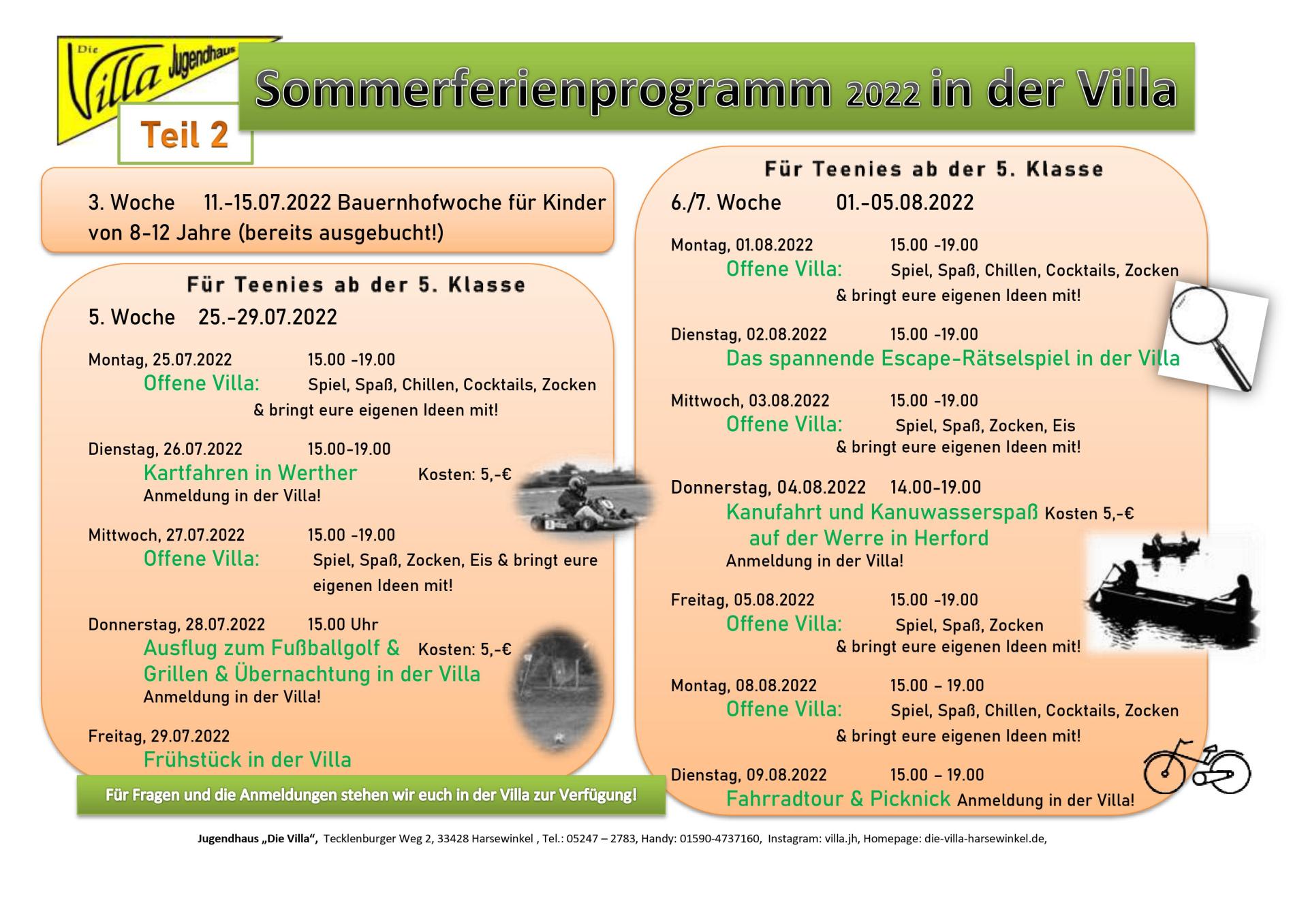 Sommerferienprogramm 2022 2
