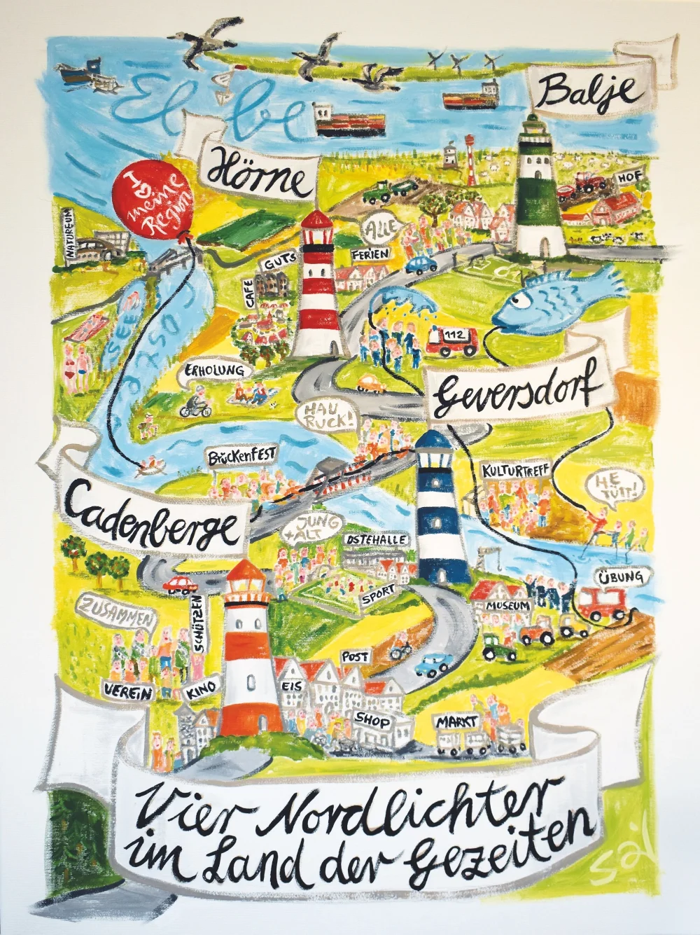 Logo "Vier Nordlichter im Land der Gezeiten"