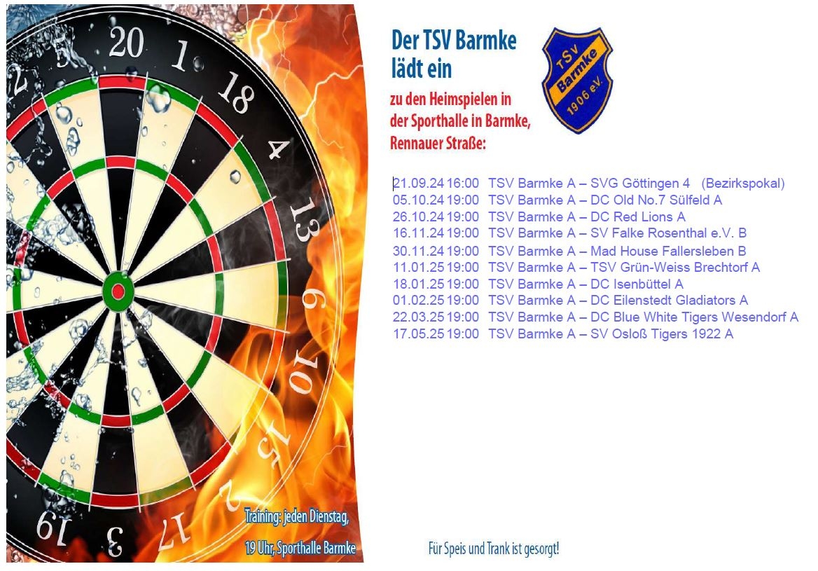 Dartplan Saison 2024-2025