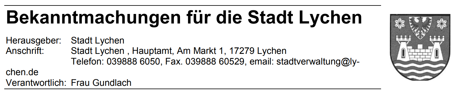Bekanntmachungen