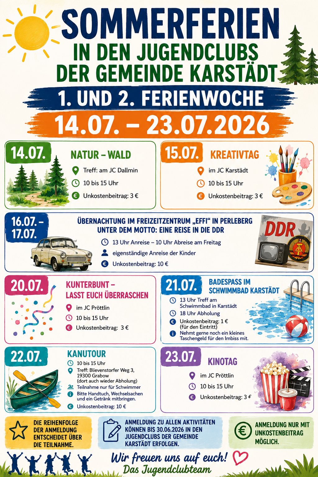 Sommerferien 2026 1. und 2. Woche