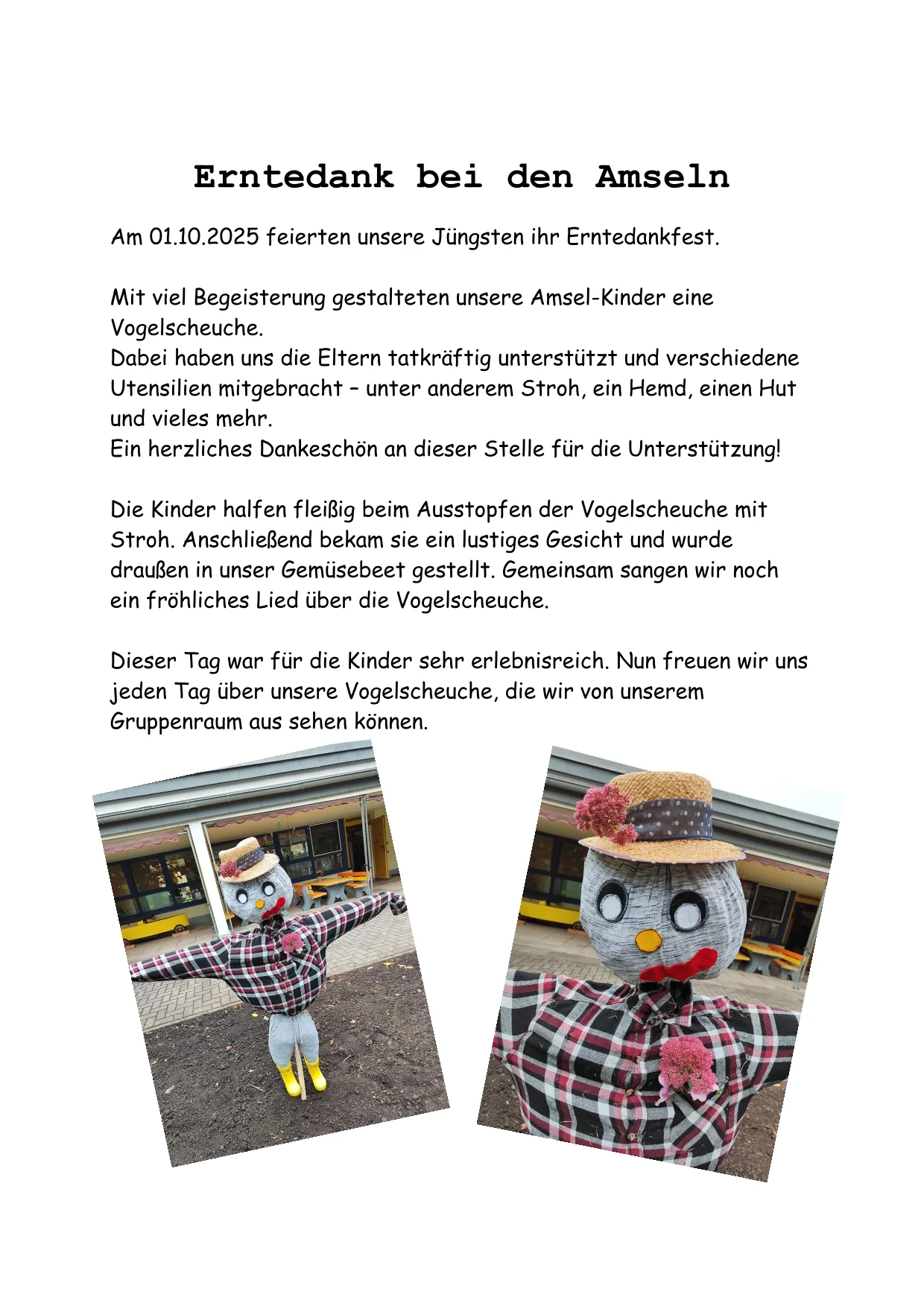 Erntedank bei den Amseln