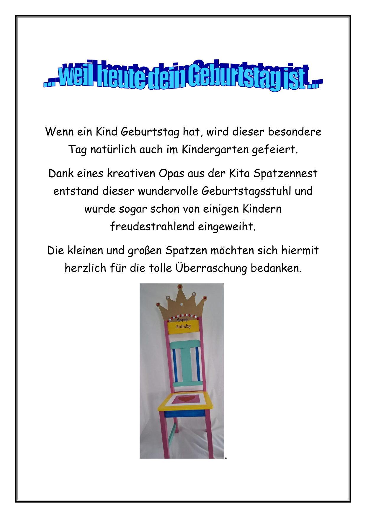 Geburtstags-Stuhl
