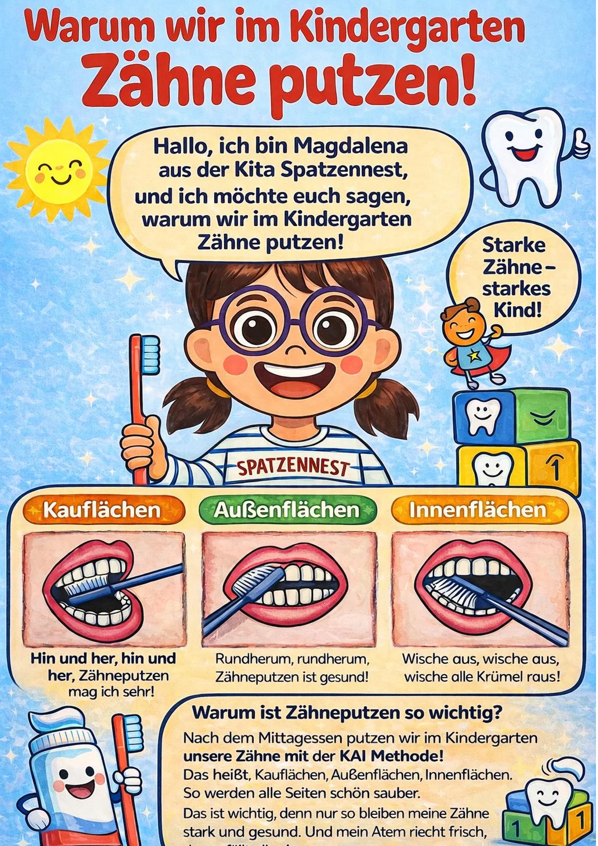 Plakat Zähneputzen