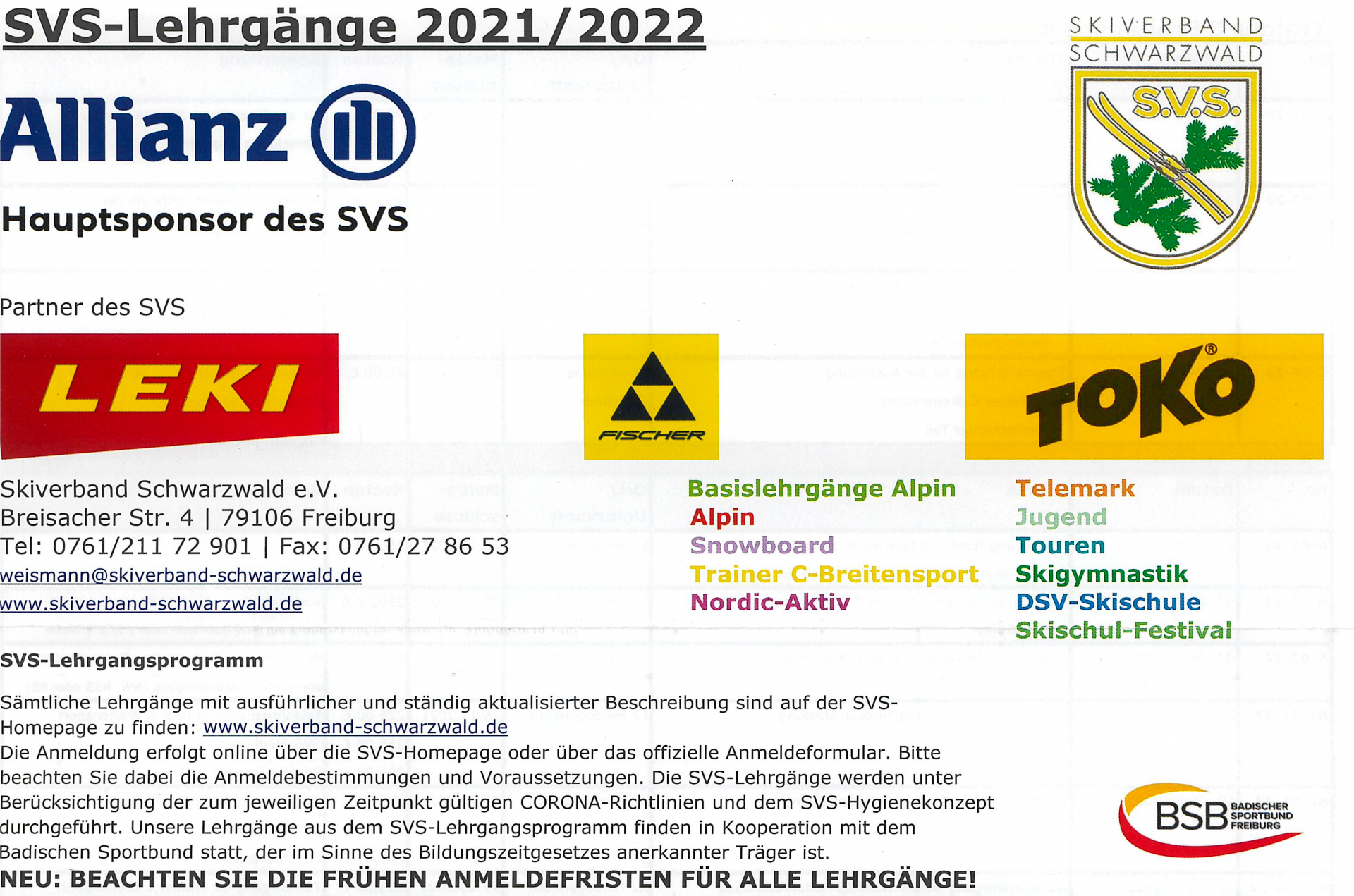 Lehrgänge 2021_2022 Lehrgänge 2021_2022