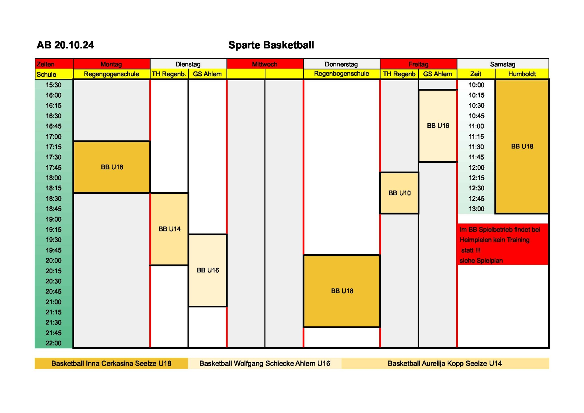 Trainingsplan