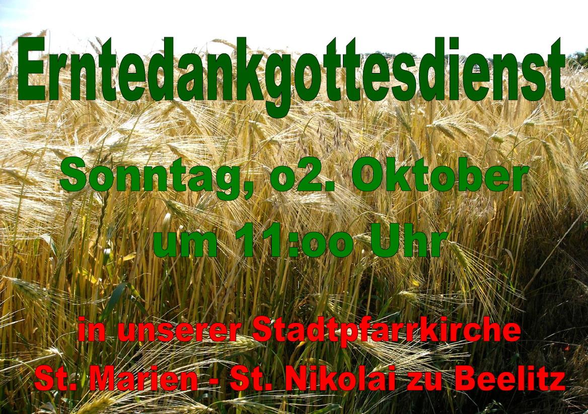 GD mit AoA zu Erntedank - o2.10.2022 - 11 Uhr - Stadtpfarrkirche Beelitz
