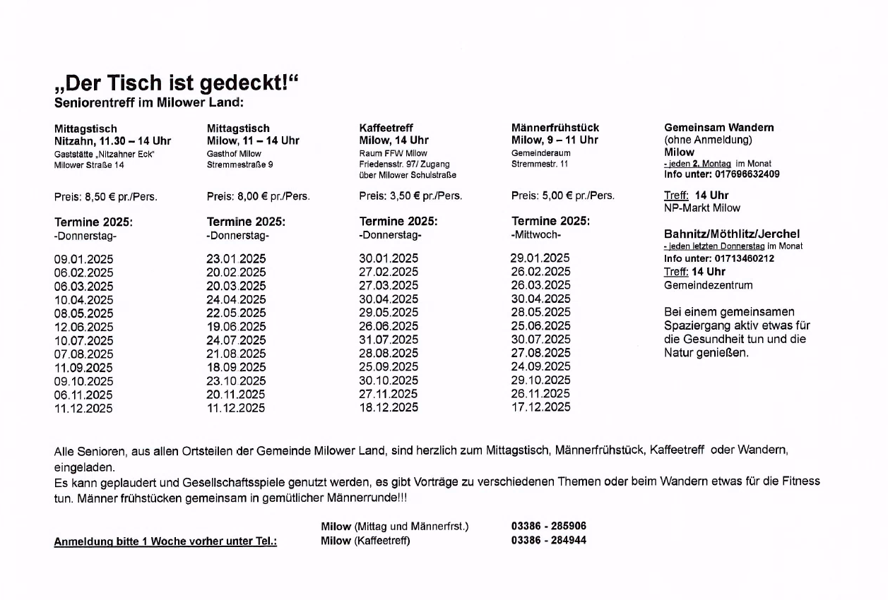 Der Tisch ist gedeckt 2025