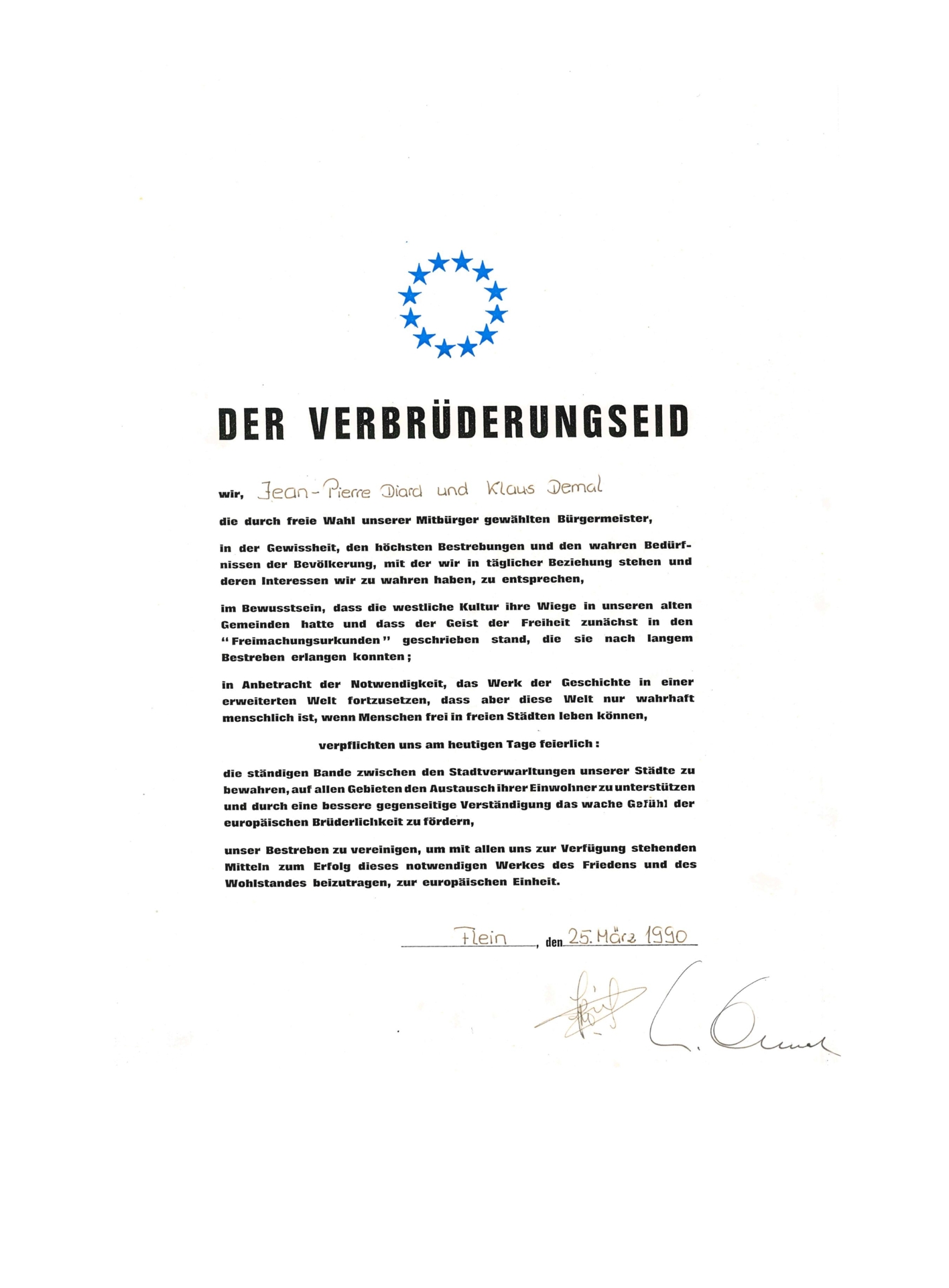 Verbruederungseid 1990