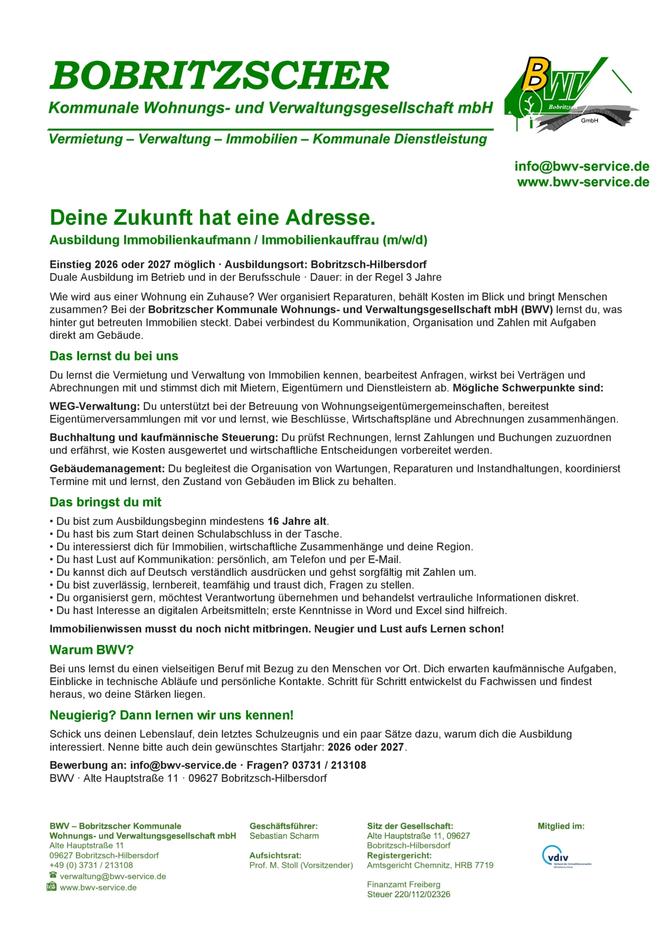 BWV Ausbildung