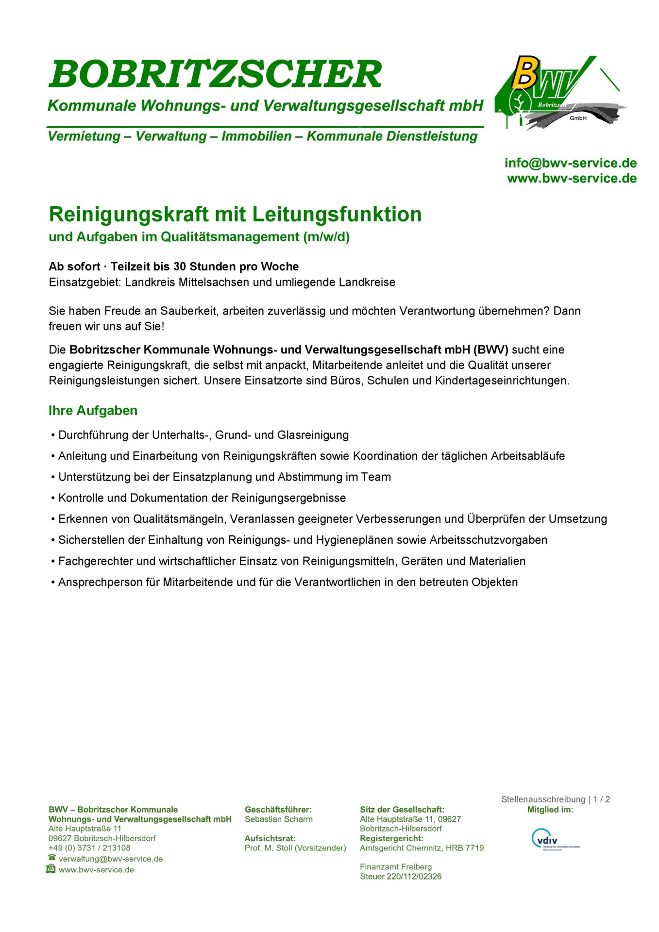 BWV Reinigungskraft1