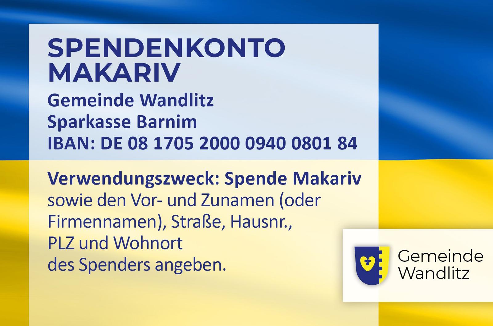 Wandlitz_Makariv_Spendenkonto