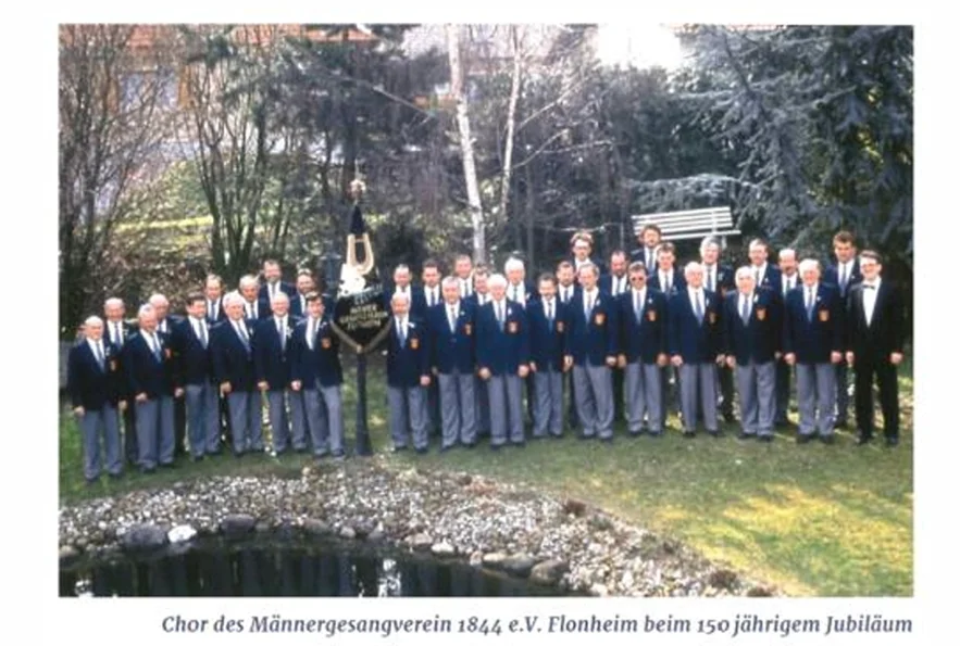 Chor des Männergesangverein 1844 e.v. Flonheim beim 150 jährigem Jubiläum