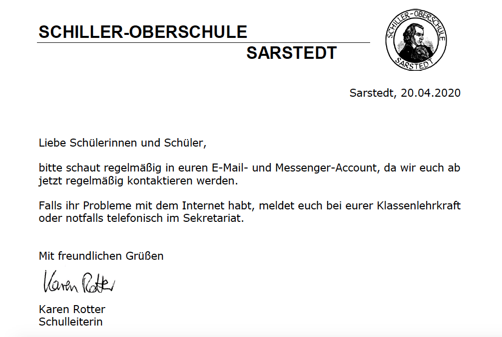 Information von Frau Rotter