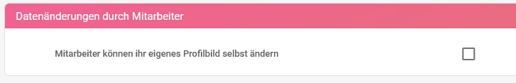 Zu sehen ist die Zeiterfassung mit der geöffneten Einstellung „Datenänderungen durch Mitarbeiter“.
