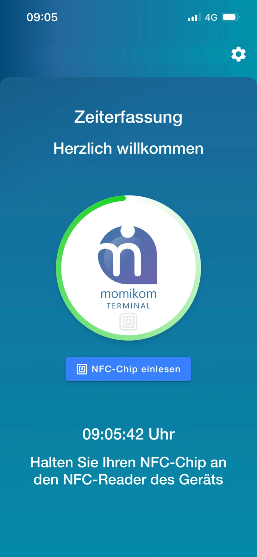 Zusehen ist die Startseite der Terminal-App.
